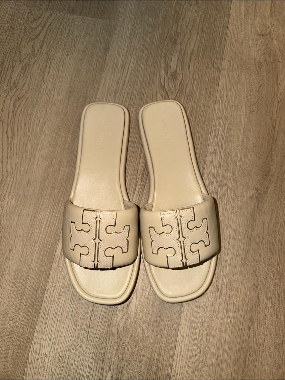 Tory Burch Double T Leather sport sandals slides sz 9.5